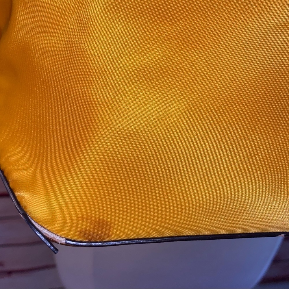 Michael Kors Kempton Golden Yellow Pocket Nylon Leather Trim Bag - Picture 7 of 14